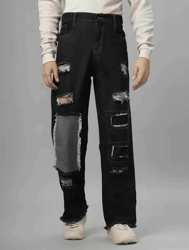 ARBIA FUNKI Regular Fit Distressed Men's Jeans - Dark Grey ( Pack of 1 ) - Jeans | Buy online on ZillyBuy