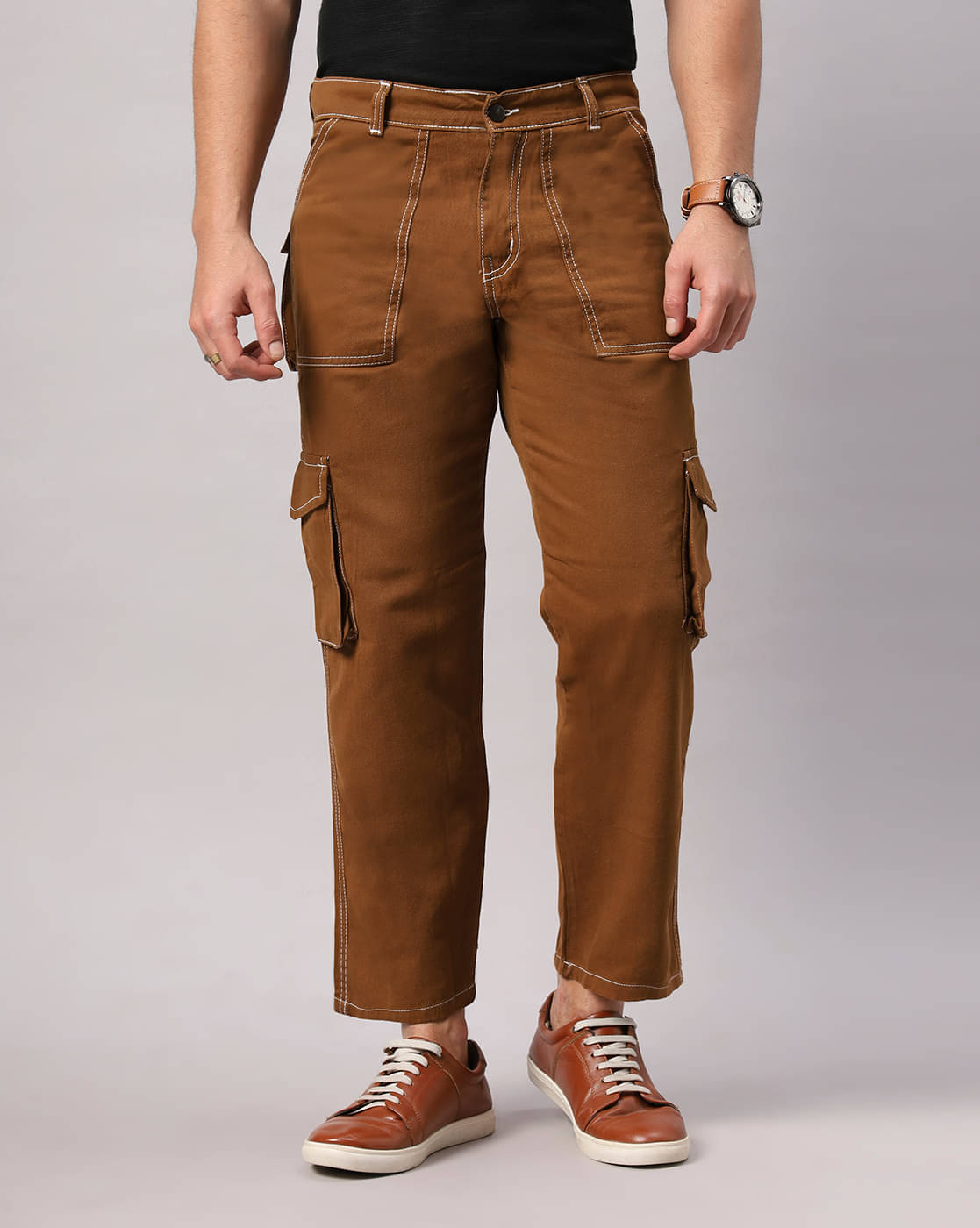     			ARBIA FUNKI Regular Fit Washed Men's Jeans - Brown ( Pack of 1 )