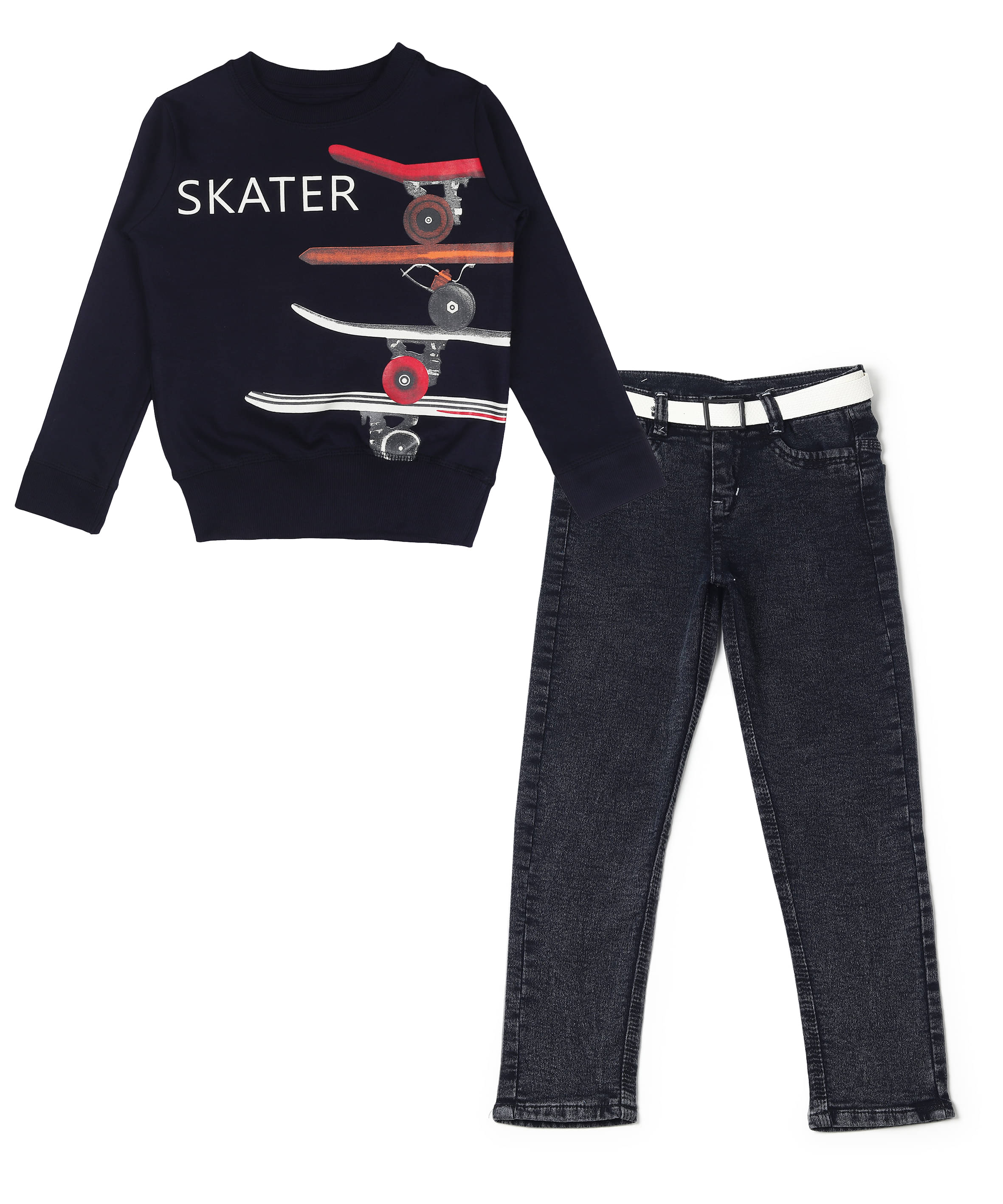     			Arshia Fashions Pack of 1 Boys Denim T-Shirt & Pants Set ( Blue )