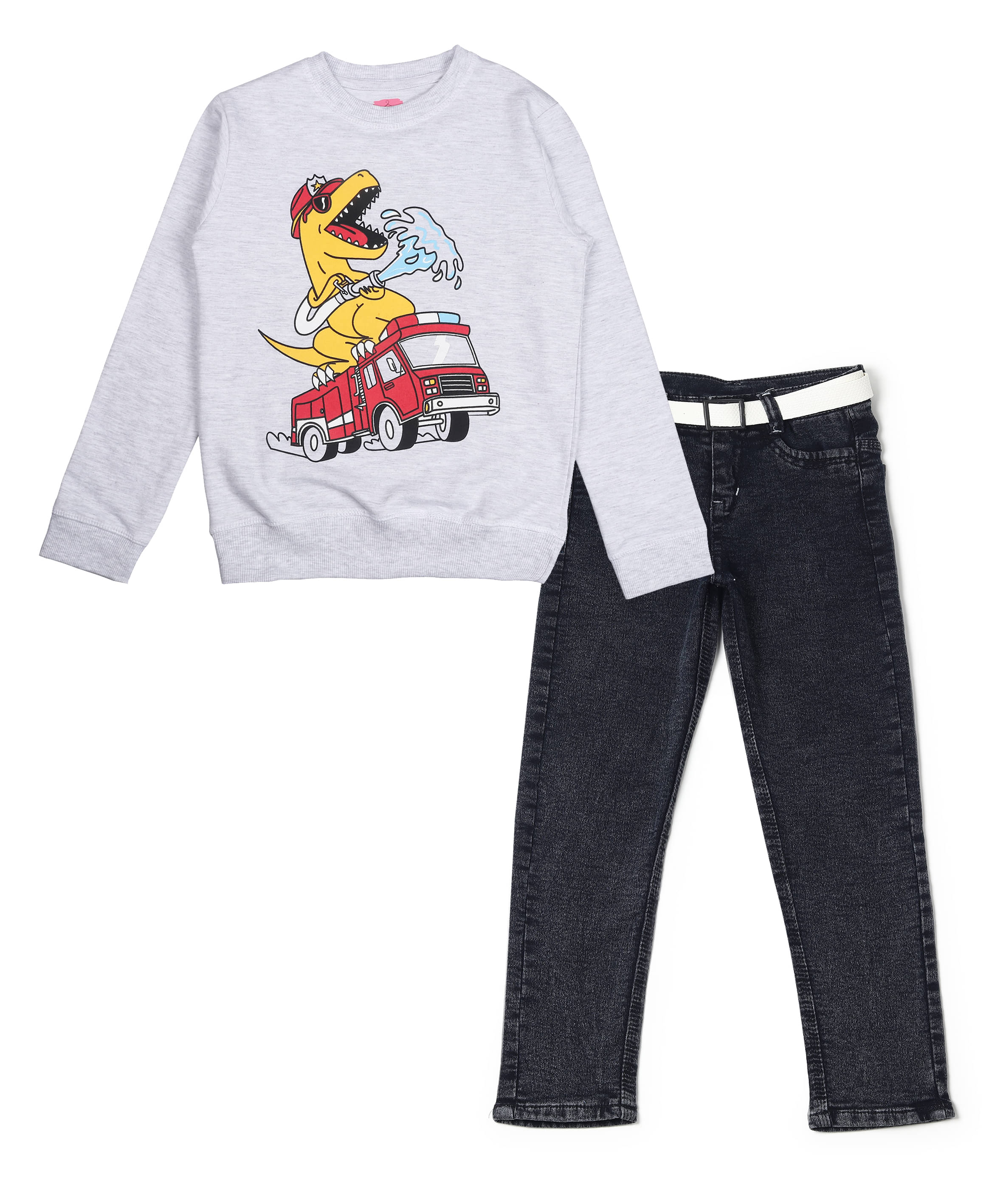     			Arshia Fashions Pack of 1 Boys Denim T-Shirt & Pants Set ( Grey )