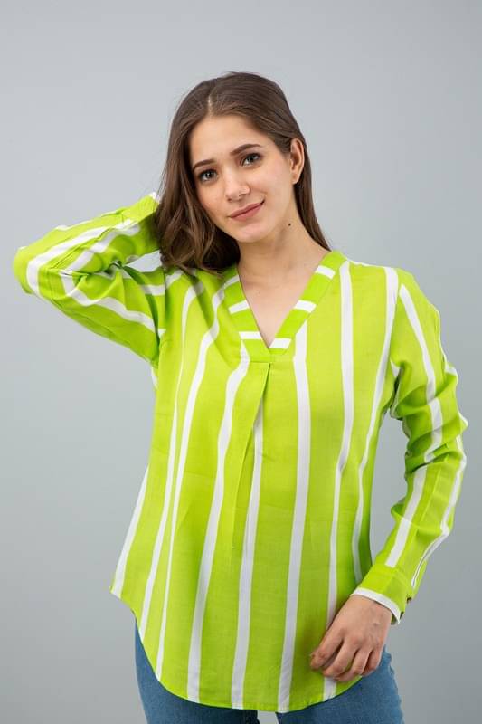 Bhawanaprint Green Viscose Rayon Women's Regular Top ( Pack of 1 ) Bhawanaprint Green Viscose Rayon Women's Regular Top ( Pack of 1 )