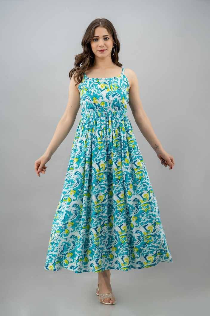 Bhawanaprint Women Viscose Rayon Printed Fit & Flare Dress ( Multicolor ) Bhawanaprint Women Viscose Rayon Printed Fit & Flare Dress ( Multicolor )