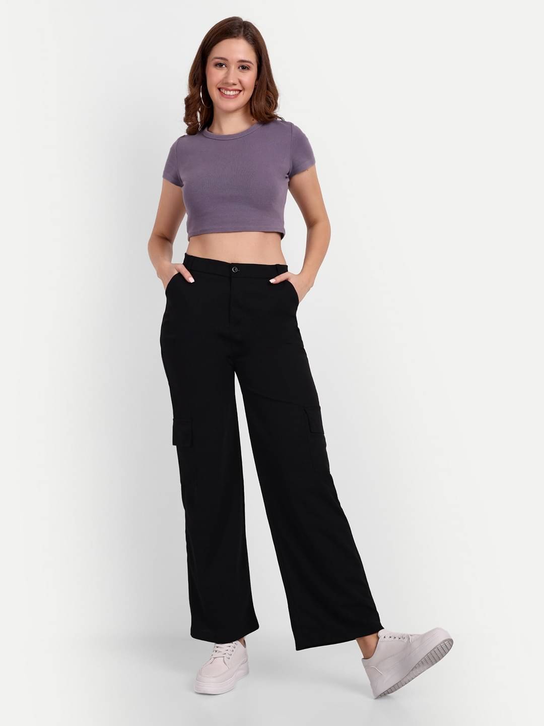     			Broadstar Pack of 1 Lycra Straight Women's Cargo Pants ( Black )