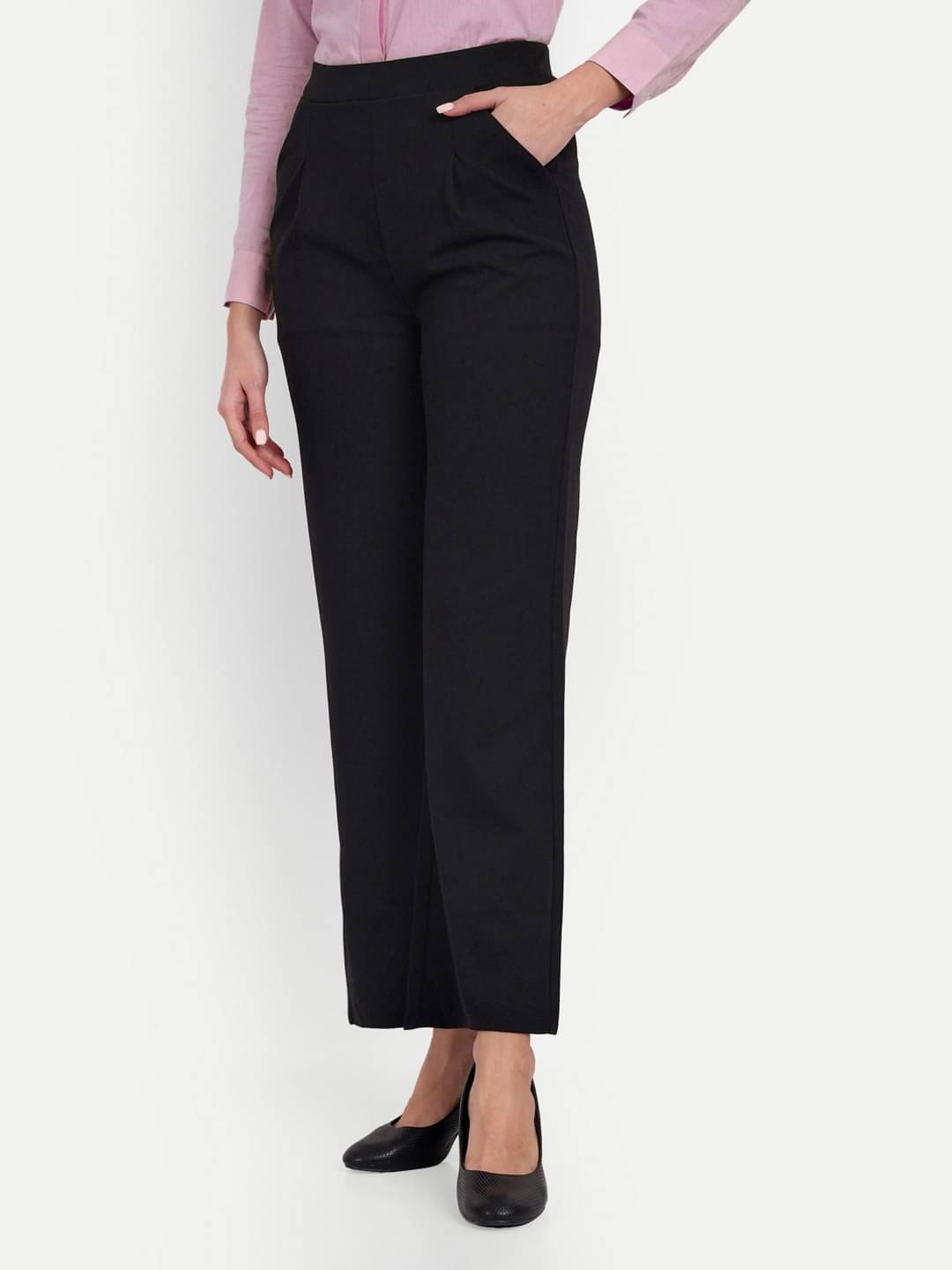     			Broadstar Pack of 1 Polyester Loose Women's Casual Pants ( Black )
