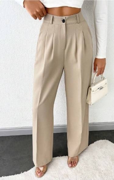     			Broadstar Pack of 1 Polyester Straight Women's Casual Pants ( Beige )