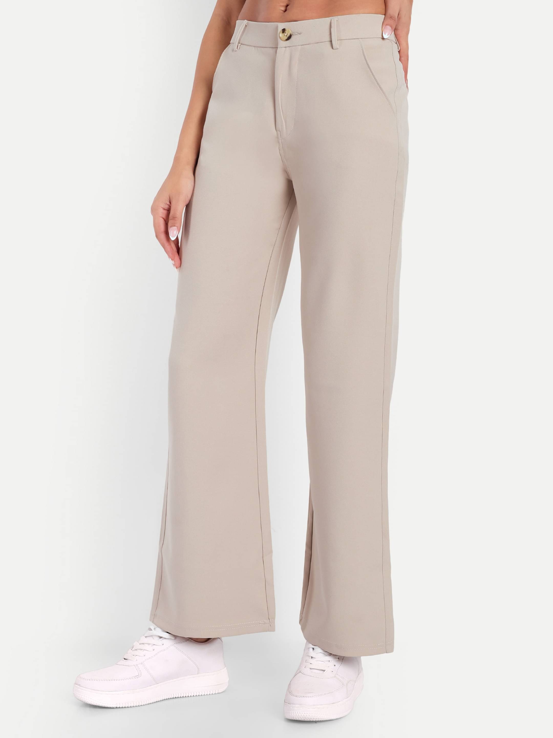     			Broadstar Pack of 1 Polyester Straight Women's Casual Pants ( Beige )