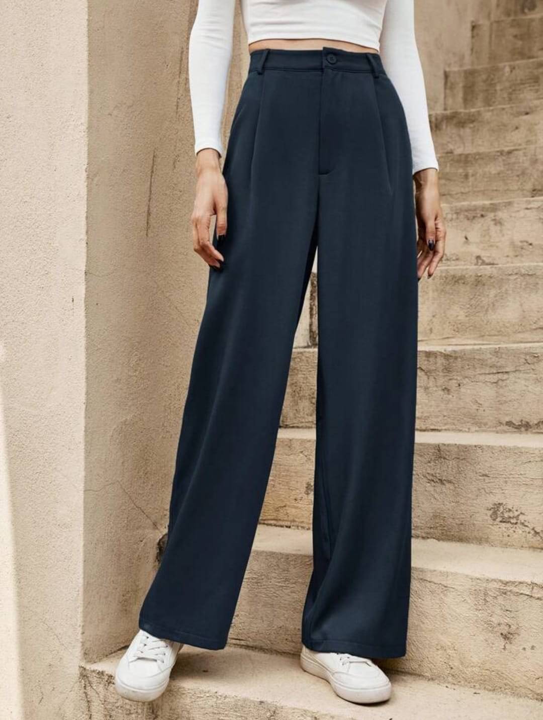     			Broadstar Pack of 1 Polyester Straight Women's Casual Pants ( Black )