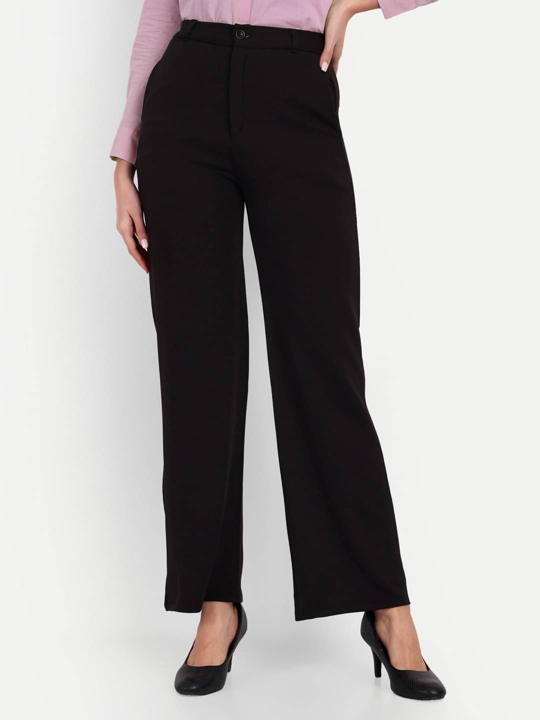     			Broadstar Pack of 1 Polyester Straight Women's Casual Pants ( Black )