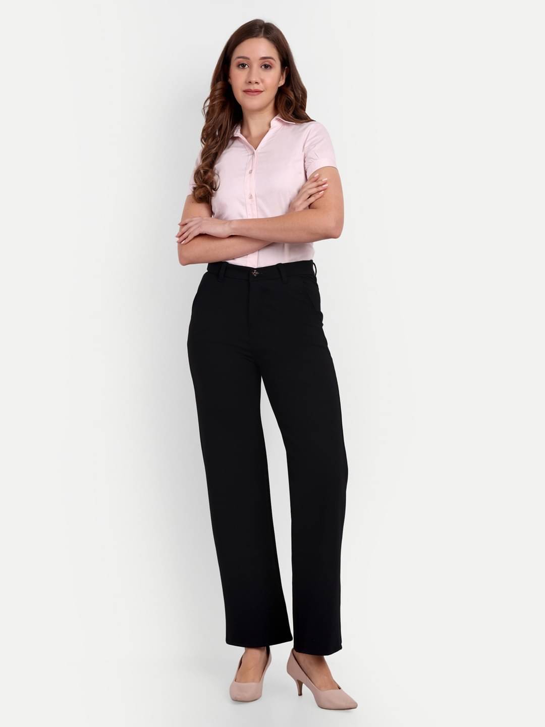     			Broadstar Pack of 1 Polyester Straight Women's Formal Pants ( Black )