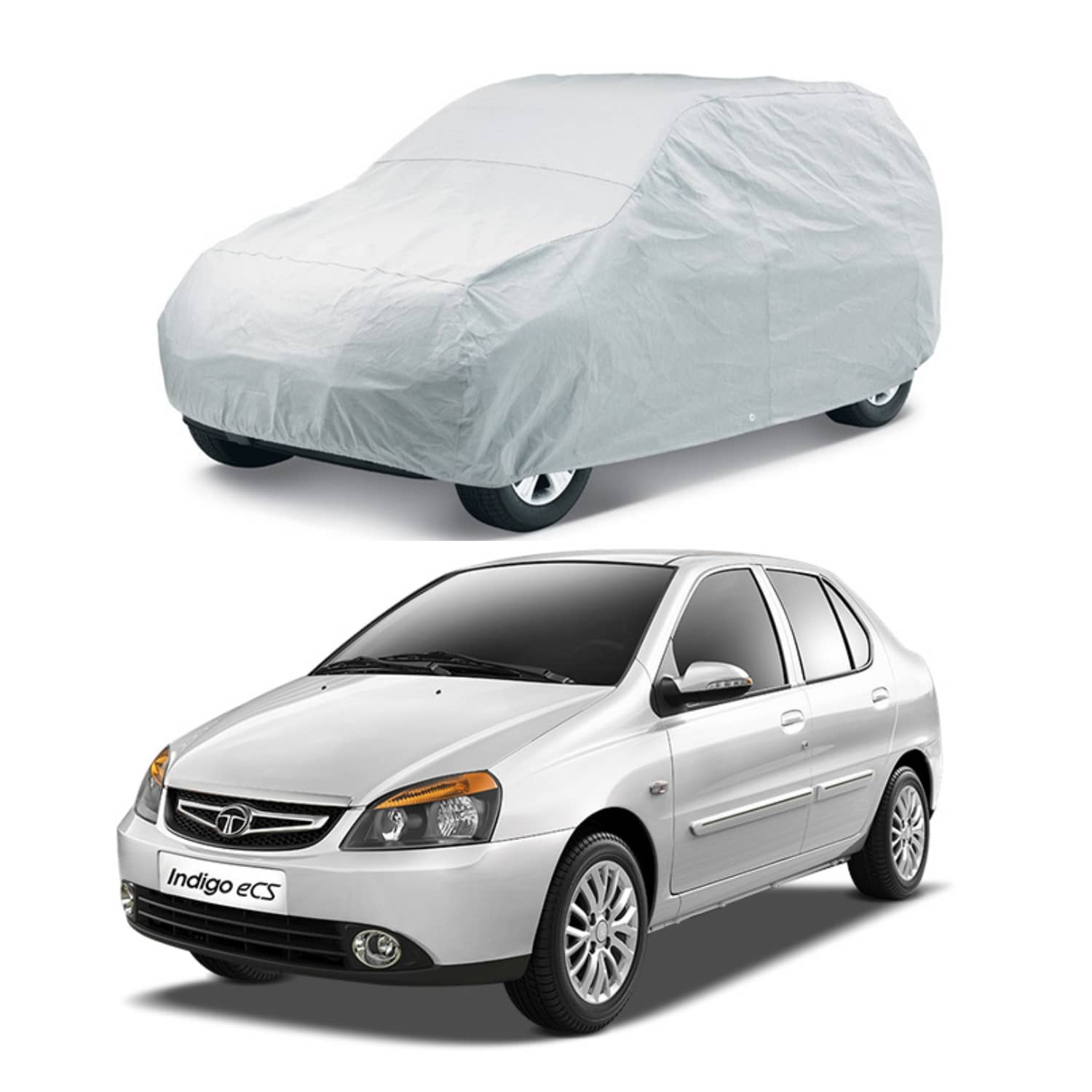 CARNEST Car Body Cover for Tata Indigo eCS [2010-2013] Without Mirror Pocket ( Pack of 1 ) , Silver