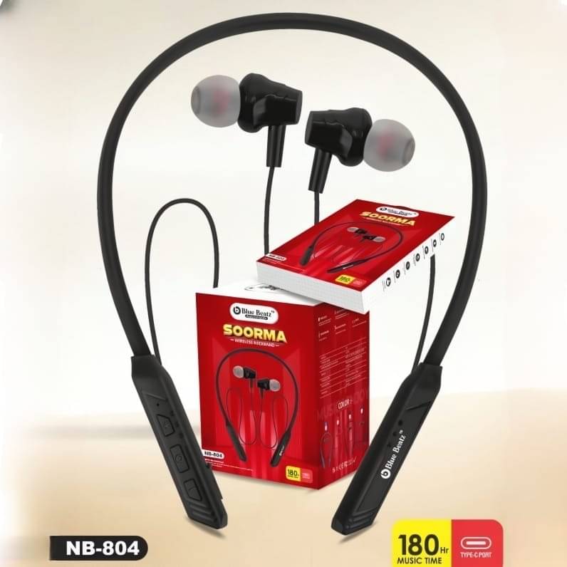     			CHARKEE NB-804 Wireless Neckband In-the-ear Bluetooth Headset with Upto 20h Talktime Music Controls - Black