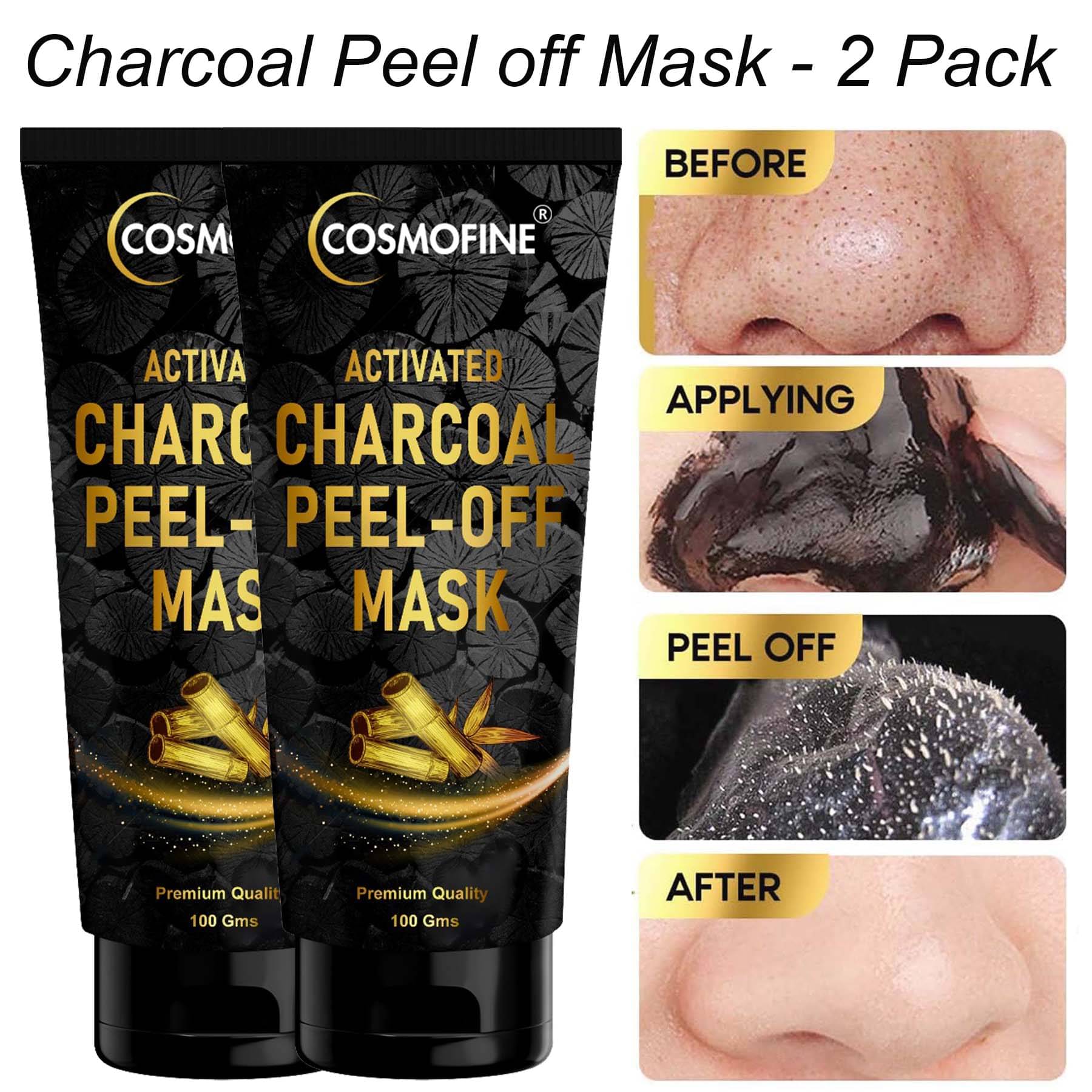 COSMOFINE Pollution Control Activated Charcoal Peel Off Mask For All Skin Type ( Pack of 2 ) COSMOFINE Pollution Control Activated Charcoal Peel Off Mask For All Skin Type ( Pack of 2 )