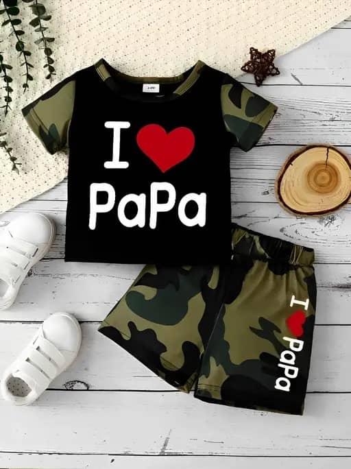 CUTEVIBE Pack of 1 Unisex Cotton Blend T-Shirt & Shorts Set ( Multicolor )