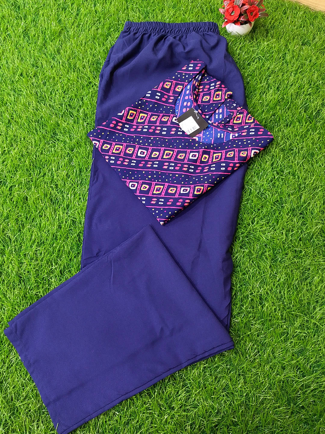 Ethnicbasket Pack of 1 Crepe Printed Straight Women's Kurti - ( Blue )     			Ethnicbasket Pack of 1 Crepe Printed Straight Women's Kurti - ( Blue )