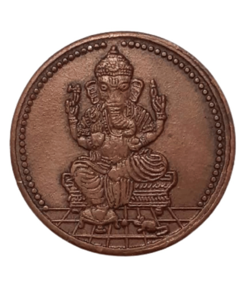     			Extremely Rare Old Vintage One Anna East India Company 1835 Lord Ganesha Relegious Temple Token Coin