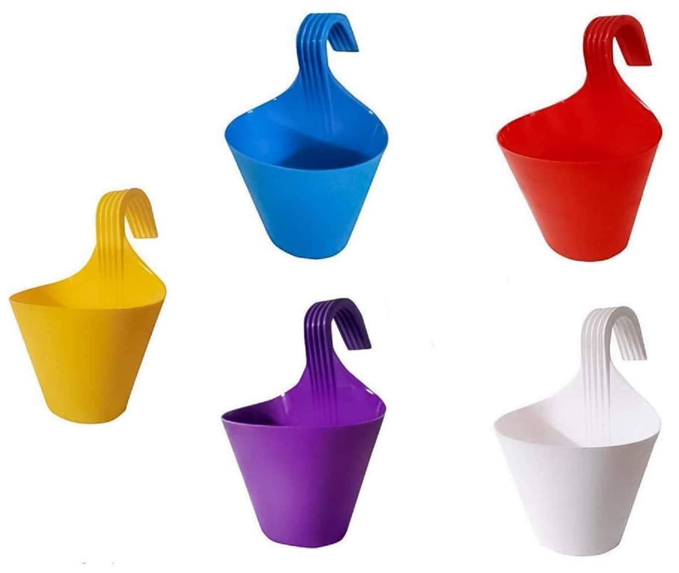 Green plant indoor Multicolor Plastic Hanging Planter ( Pack of 5 )