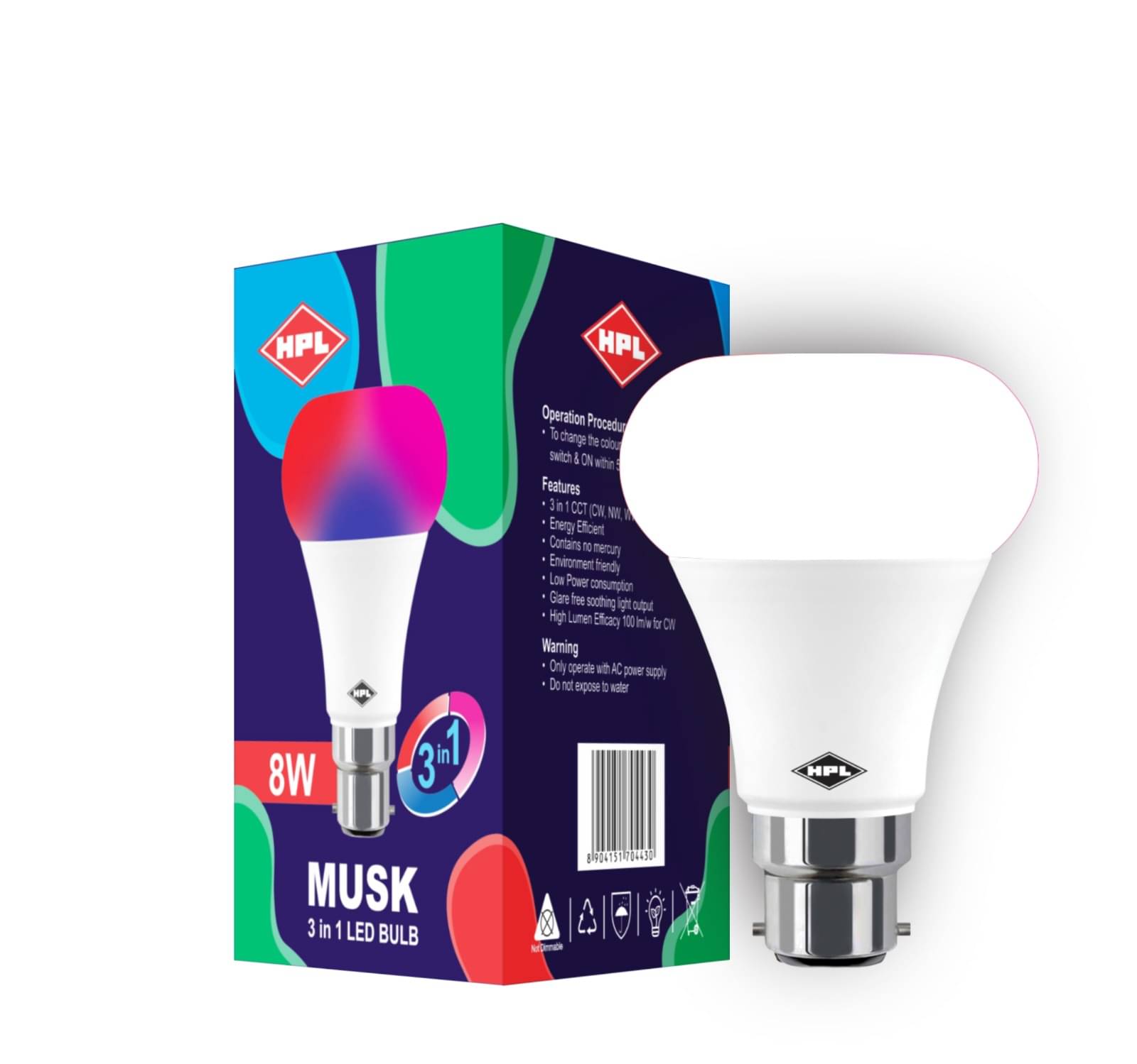 HPL 8W Cool Day Light LED Bulb ( Single Pack ) HPL 8W Cool Day Light LED Bulb ( Single Pack )
