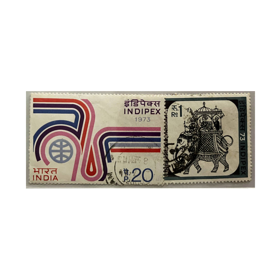 INDIA 1973 PHILATELIC EXHIBITION 2 USED