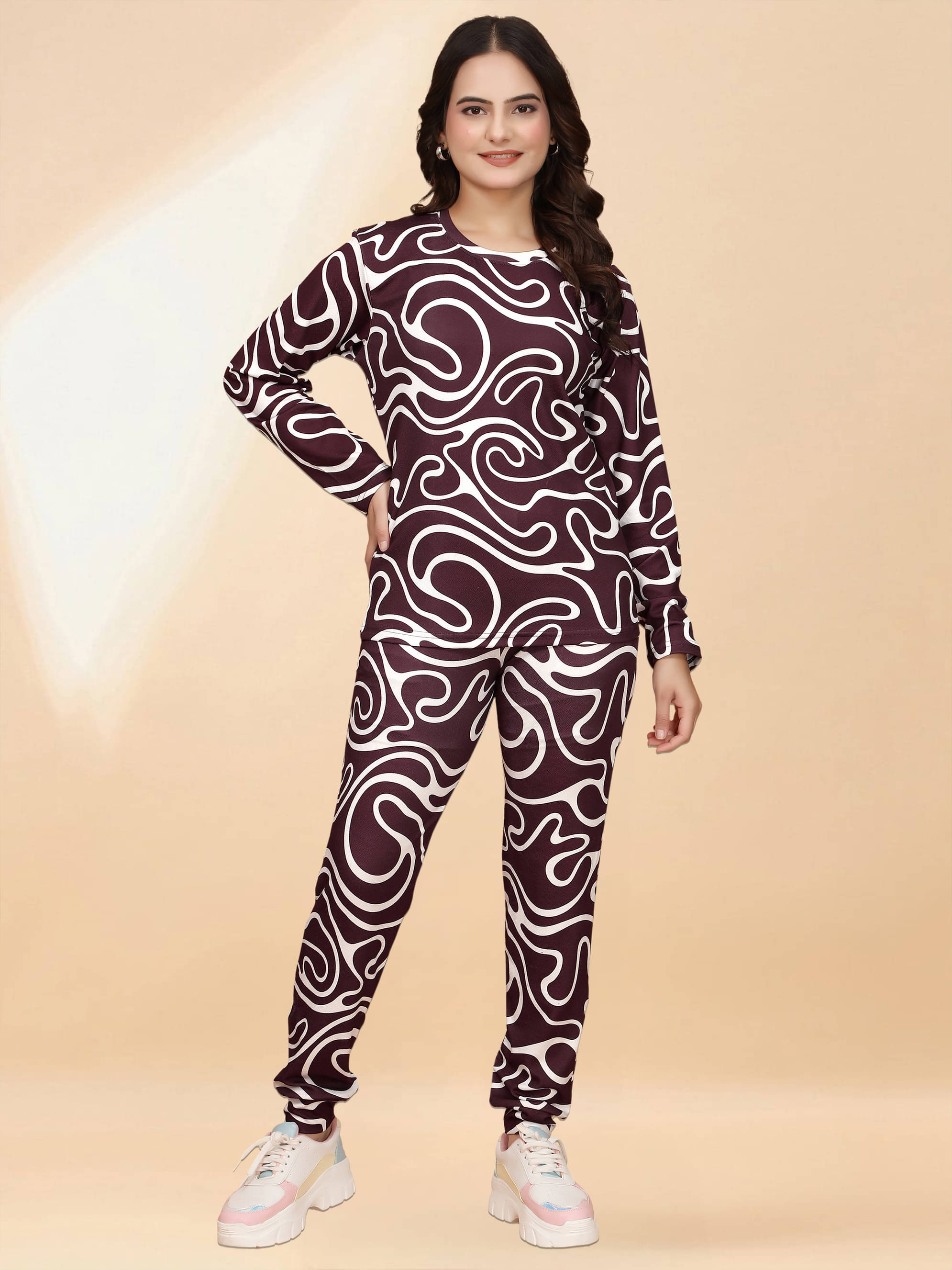     			INFRIM Multi Color Cotton Blend Printed Tracksuit - Pack of 1