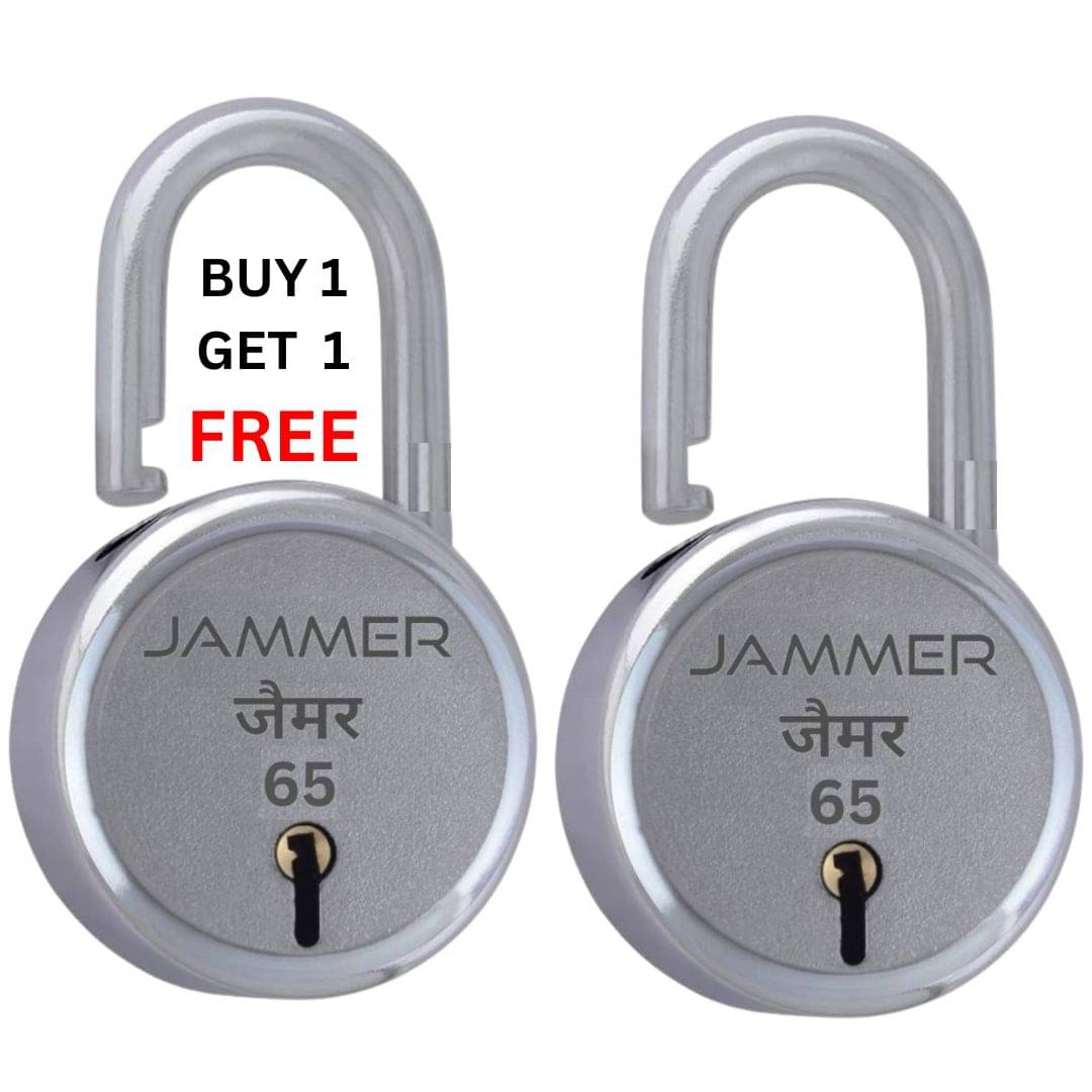 JAMMER Round 65 Lock with 3 Keys - High-Security Door and Gate Lock for Home and Commercial Use - Durable 60mm Padlock with Lever Technology- Pack of 2 JAMMER Round 65 Lock with 3 Keys - High-Security Door and Gate Lock for Home and Commercial Use - Durable 60mm Padlock with Lever Technology- Pack of 2