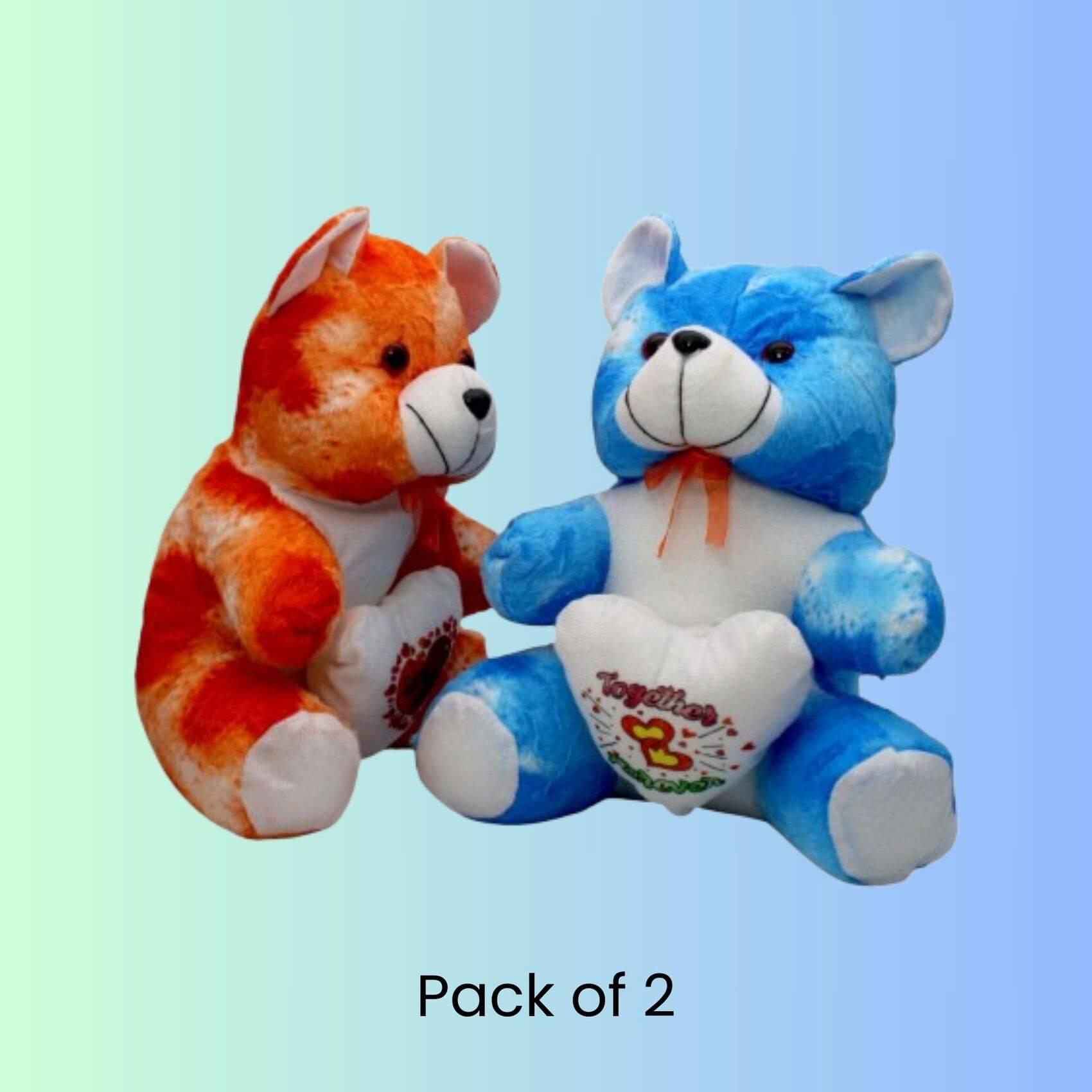    			LAZYwindow Soft Cute Teddy Bear - Perfect gift for Birthday, Valentines Day & more | (30 cm) Multicolor (Pack of 2)