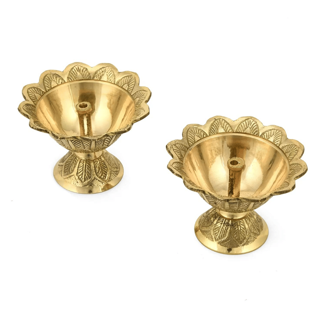    			NAVYAKSH Brass Floor Diya - Pack of 2