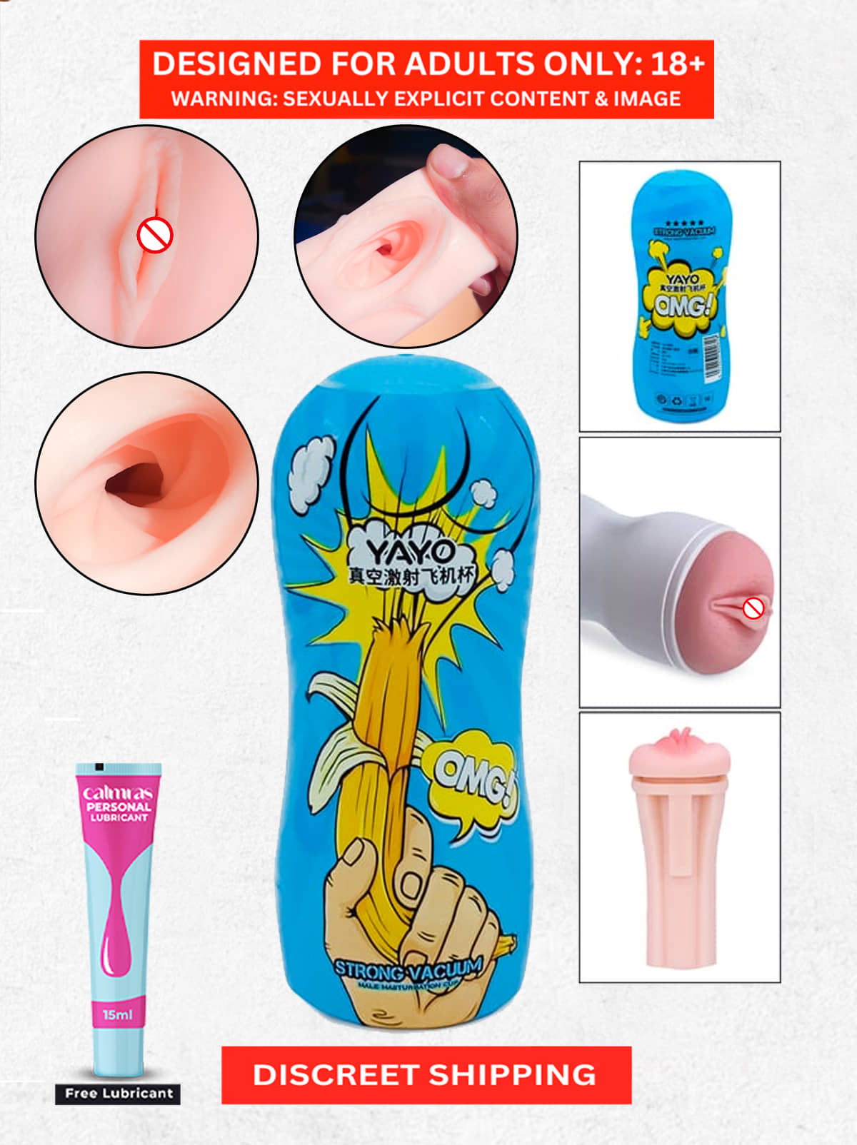 Online Most Selling Masturbator For Men- Low in Budget, |Realistic| Safe Silicone Material Waterproof Mini Masturbator Cup with Free Calmras Lube