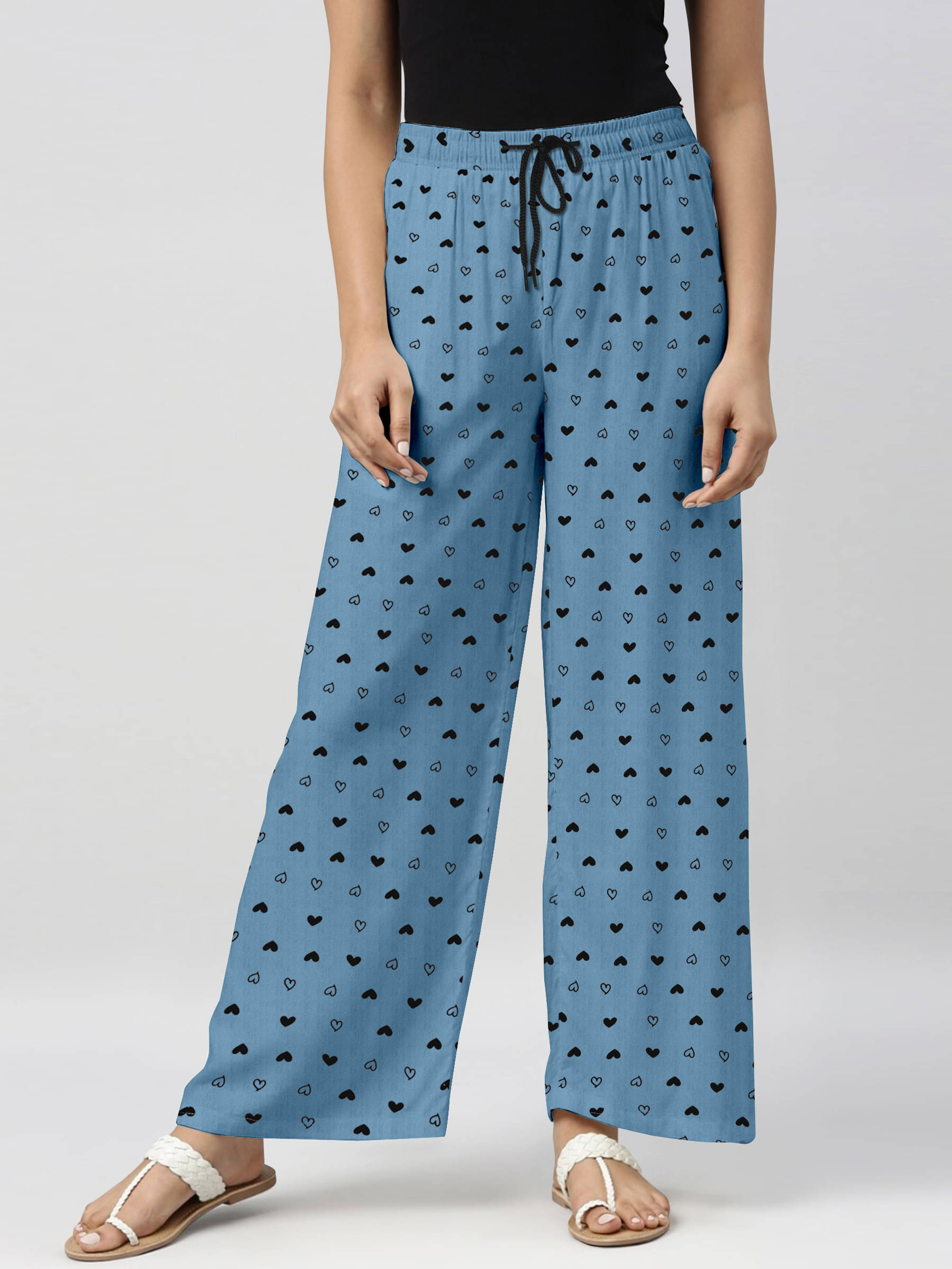     			Riglozi Light Blue Cotton Women's Nightwear Pyjama ( Pack of 1 )