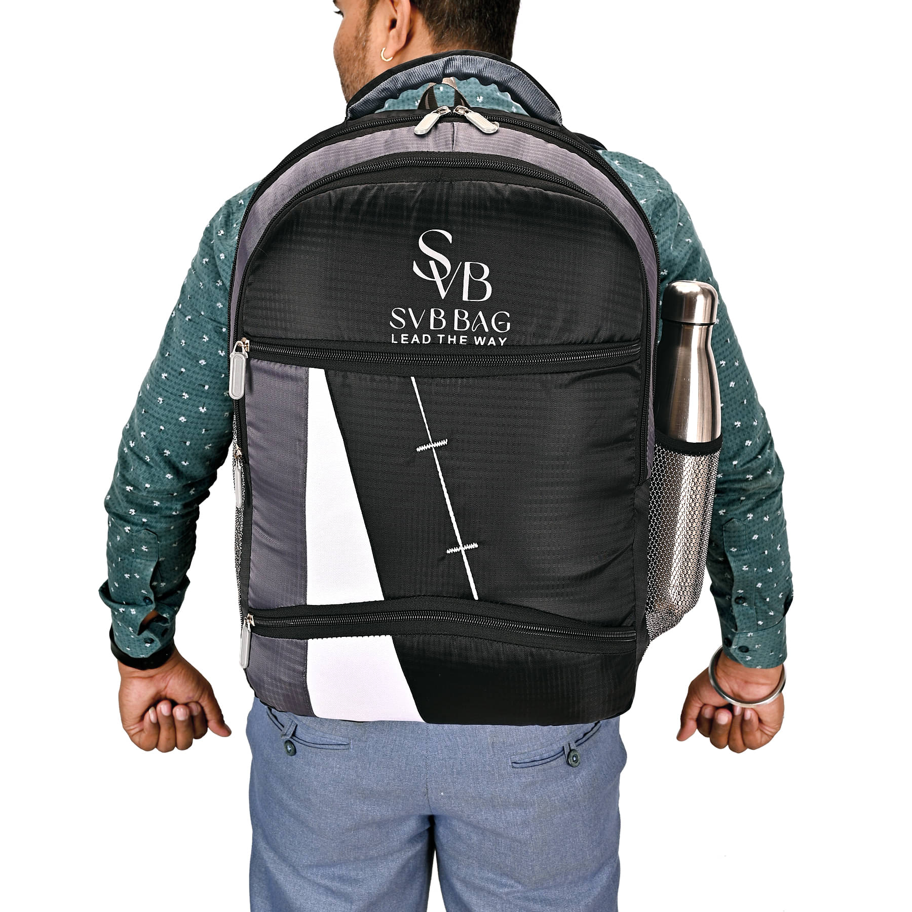     			SVB BAG 40 Ltrs Polyester Backpack *For Boys & Girls ( Black )