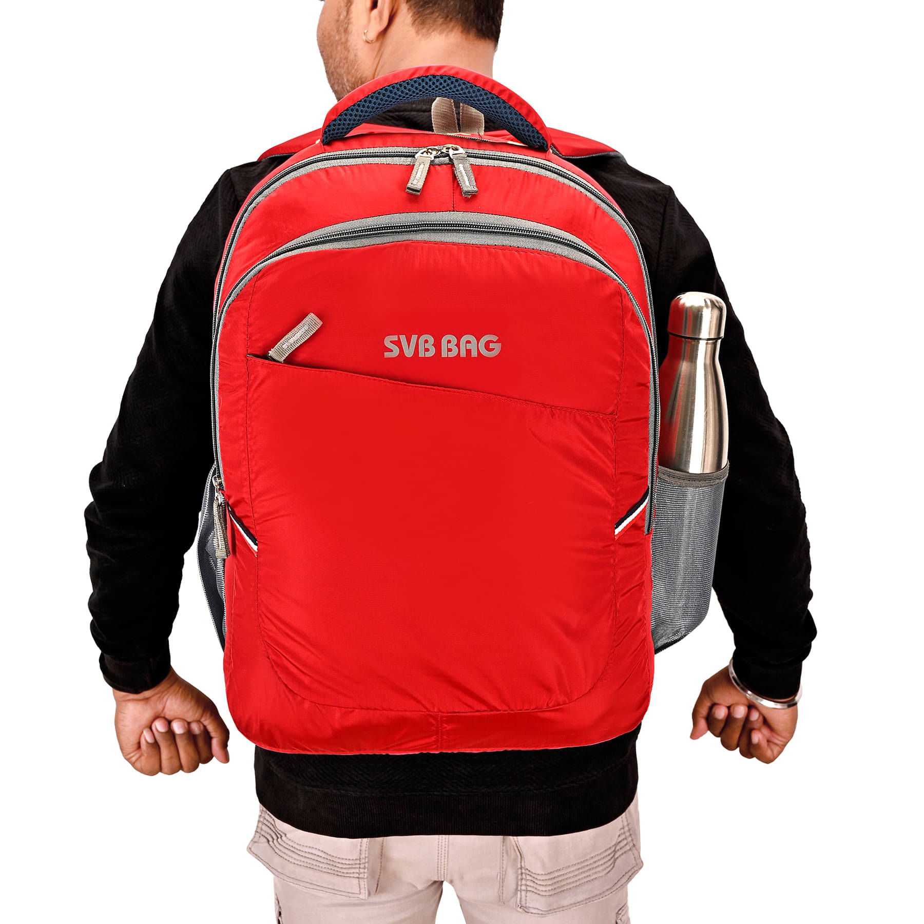     			SVB BAG 40 Ltrs Polyester Backpack *For Boys & Girls ( Red )