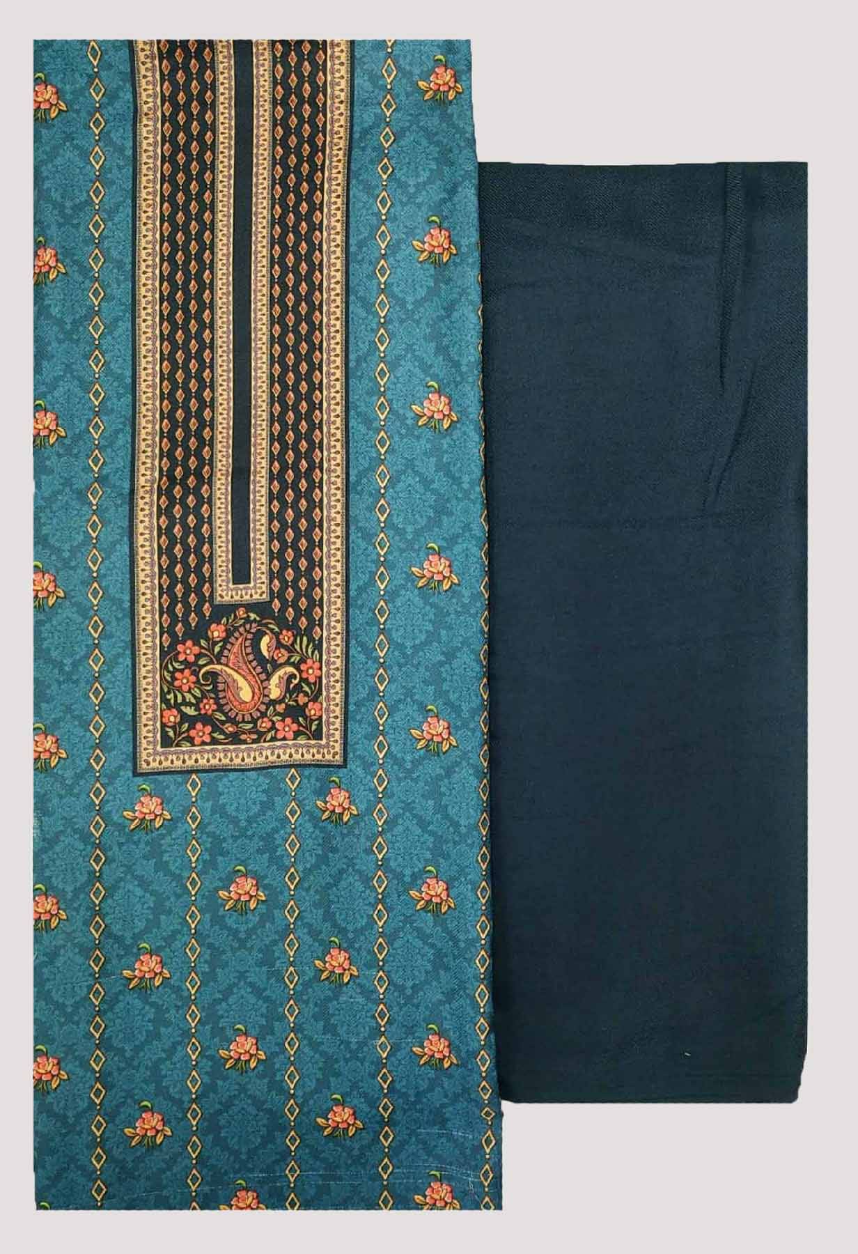 Soul Essence Unstitched Woollen Printed Dress Material - Blue ( Pack of 1 ) Soul Essence Unstitched Woollen Printed Dress Material - Blue ( Pack of 1 )