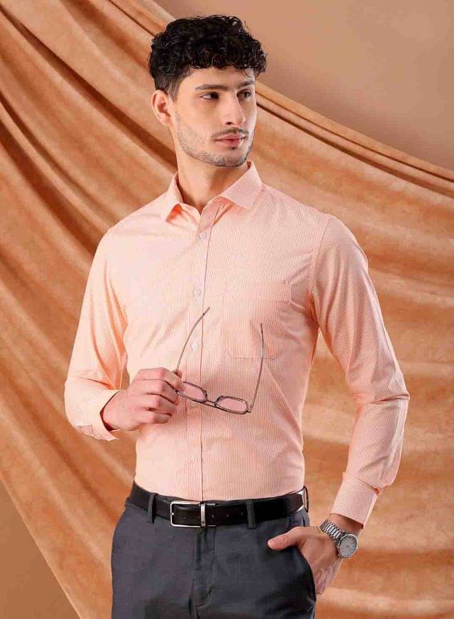     			The Indian Garage Co. Poly Cotton Slim Fit Full Sleeves Men's Formal Shirt - Orange ( Pack of 1 )