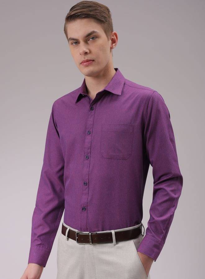     			The Indian Garage Co. Polyester Slim Fit Full Sleeves Men's Formal Shirt - Purple ( Pack of 1 )