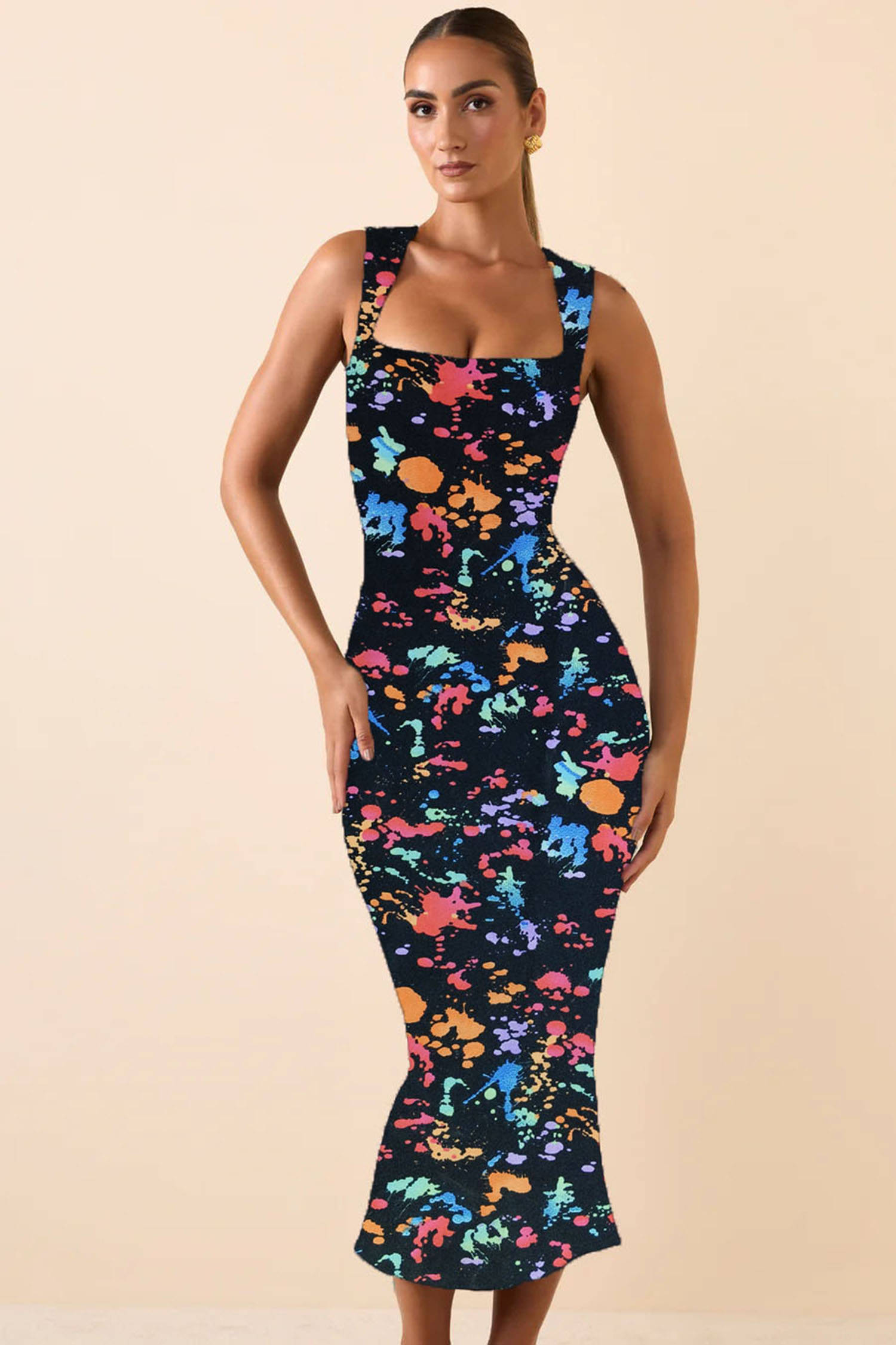     			Traquila Women Lycra Solid Bodycon Dress ( Multicolor )