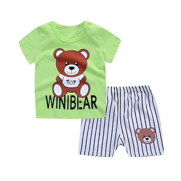 VELION Pack of 1 Unisex Cotton Blend T-Shirt & Shorts Set ( Green )