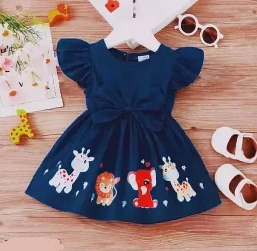 VELION Rayon Frock For Baby Girls ( Pack of 1 , Navy )