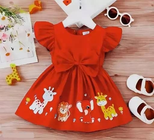 VELION Rayon Frock For Baby Girls ( Pack of 1 , Chili Red )