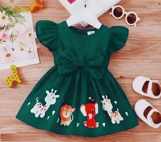 VELION Rayon Frock For Baby Girls ( Pack of 1 , Green )