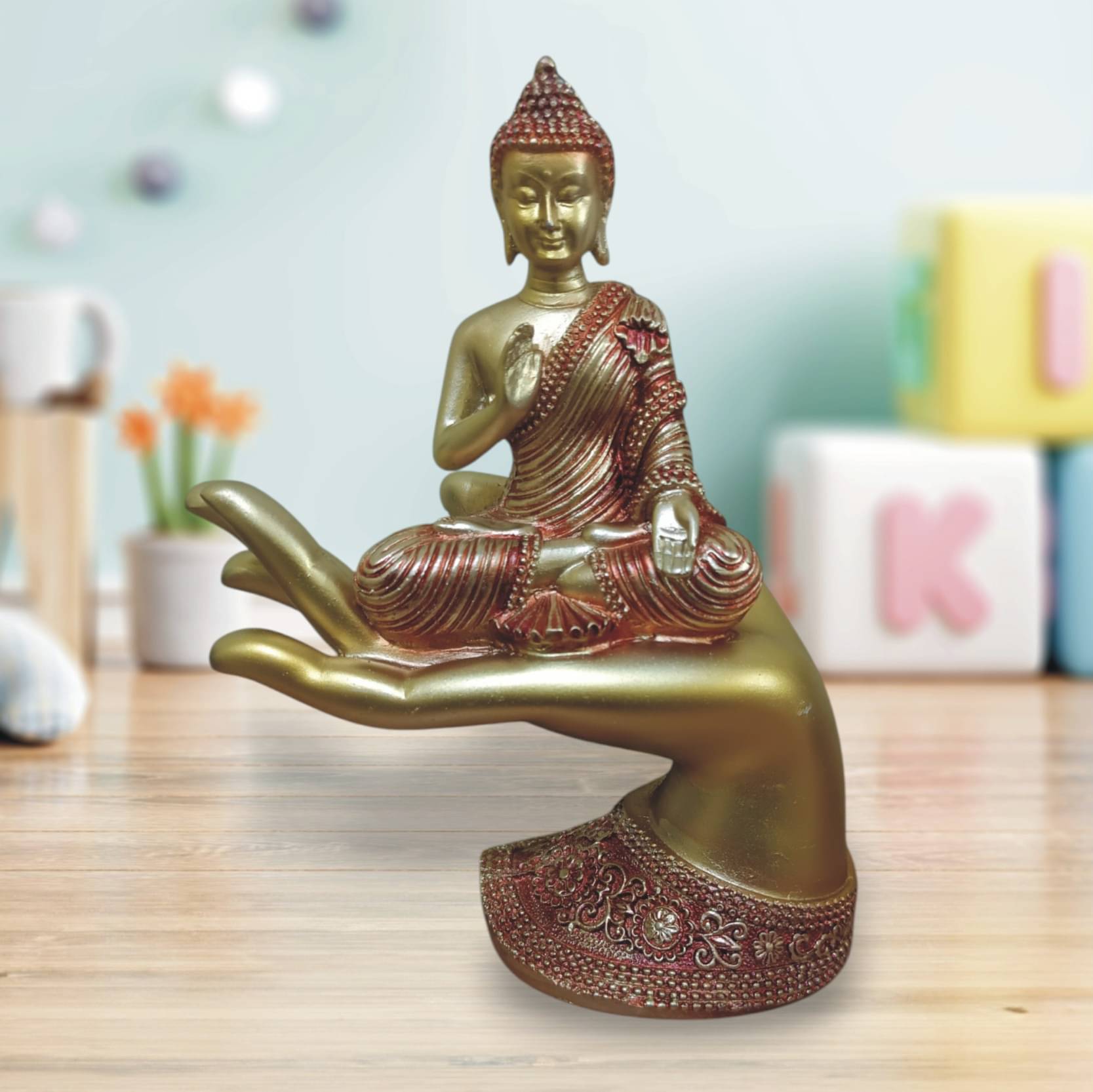     			WINSOME COLLECTION Palm Buddha Showpiece 22 cm - Pack of 1