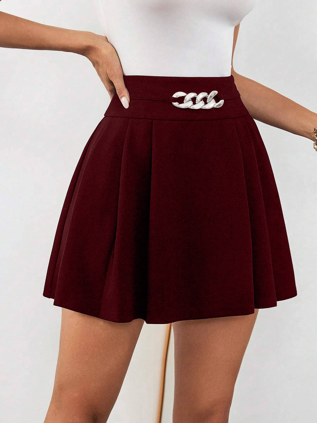 Addyvero Maroon Polyester Women's Flared Skirt ( Pack of 1 ) Addyvero Maroon Polyester Women's Flared Skirt ( Pack of 1 )
