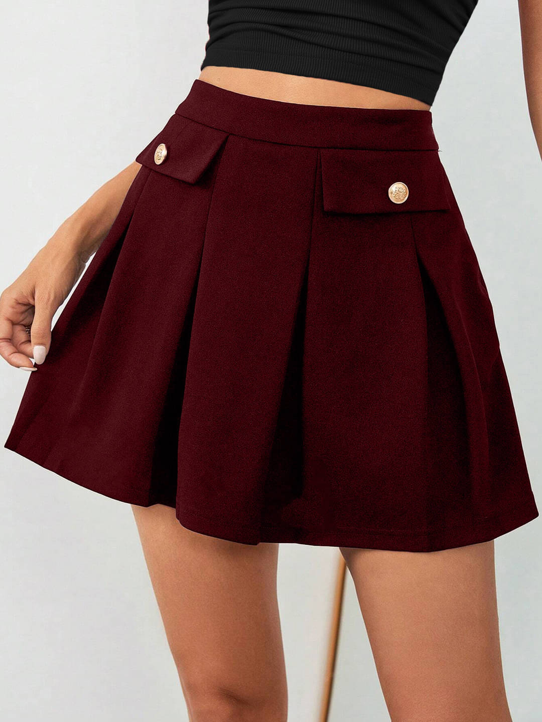 Addyvero Maroon Polyester Women's Flared Skirt ( Pack of 1 ) Addyvero Maroon Polyester Women's Flared Skirt ( Pack of 1 )