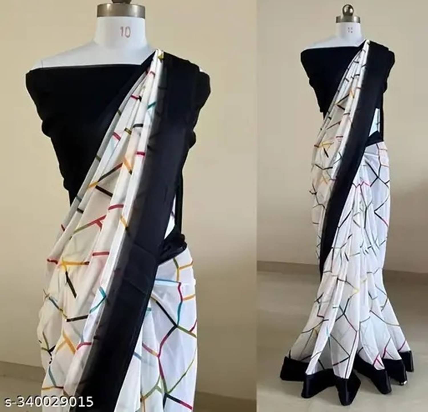Ambe Creation Crepe Printed Saree With Unstitched Blouse Piece ( Black ) Ambe Creation Crepe Printed Saree With Unstitched Blouse Piece ( Black )