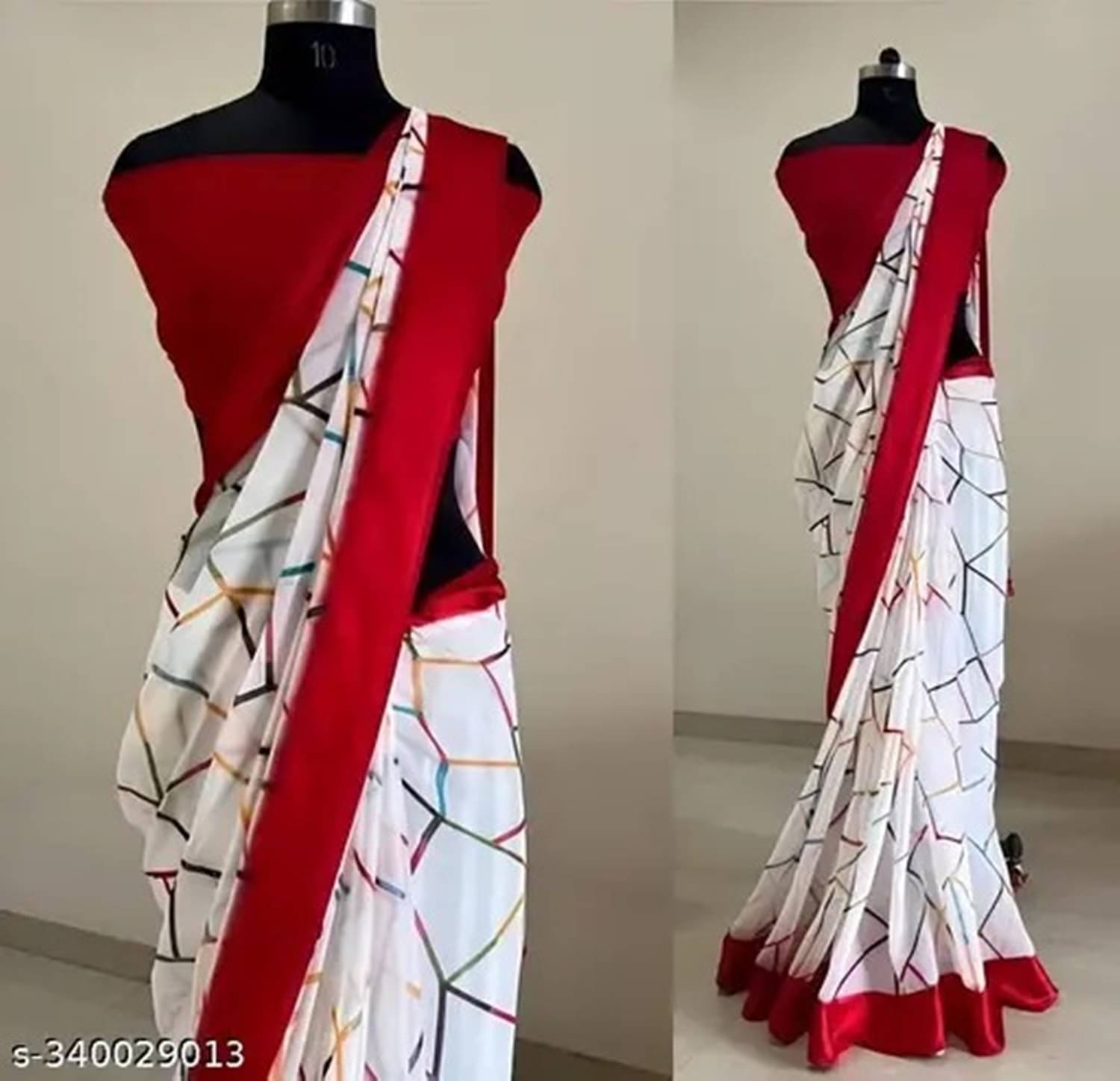 Ambe Creation Crepe Printed Saree With Unstitched Blouse Piece ( Red ) Ambe Creation Crepe Printed Saree With Unstitched Blouse Piece ( Red )