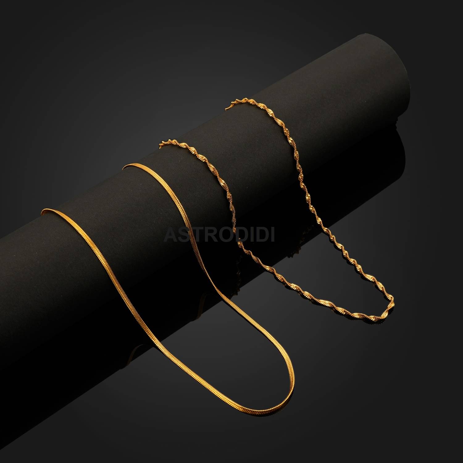     			Astrodidi Gold Plated Chain ( Set of 2 )