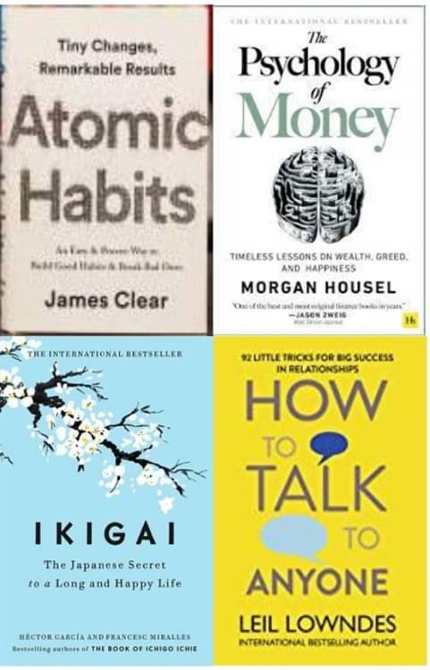     			Atomic Habits + The Psychology of Money + Ikigai + How to Talk to Anyone
