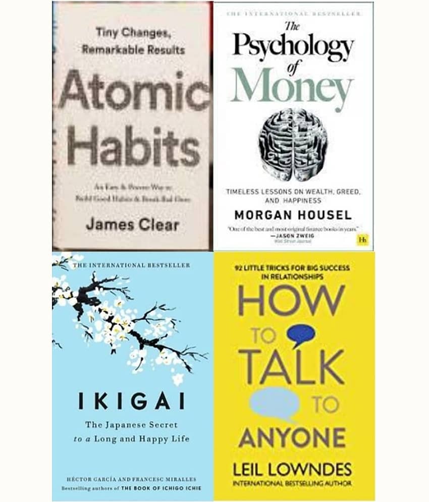 Atomic Habits + The Psychology of Money + Ikigai + How to Talk to Anyone - Stationery | Buy online on ZillyBuy