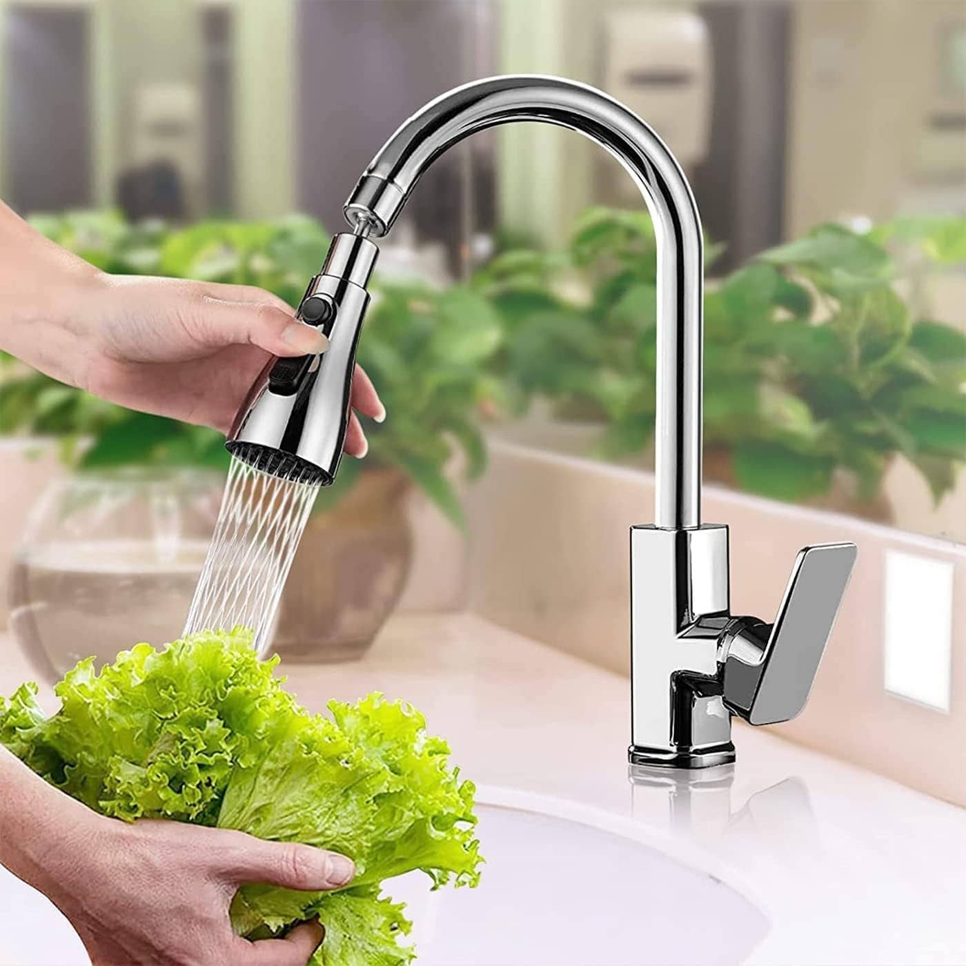 BATHBLISS 360° Rotatable Water Faucet Aerator Sprayer Faucet Plastic (ABS) Kitchen Sink Tap (Sink Cock)