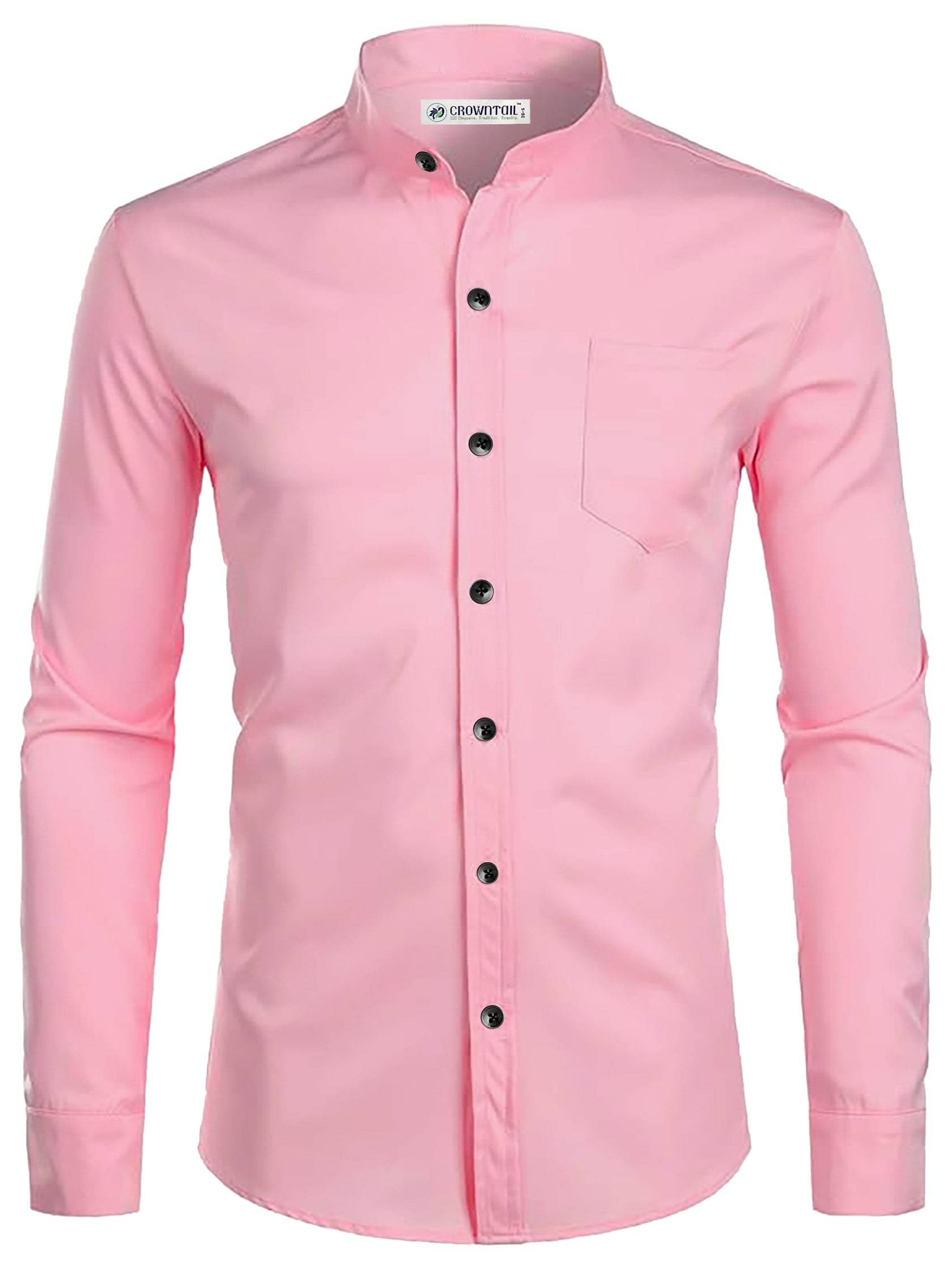     			CROWNTAIL Cotton Blend Slim Fit Solids Full Sleeves Men's Casual Shirt - Peach ( Pack of 1 )