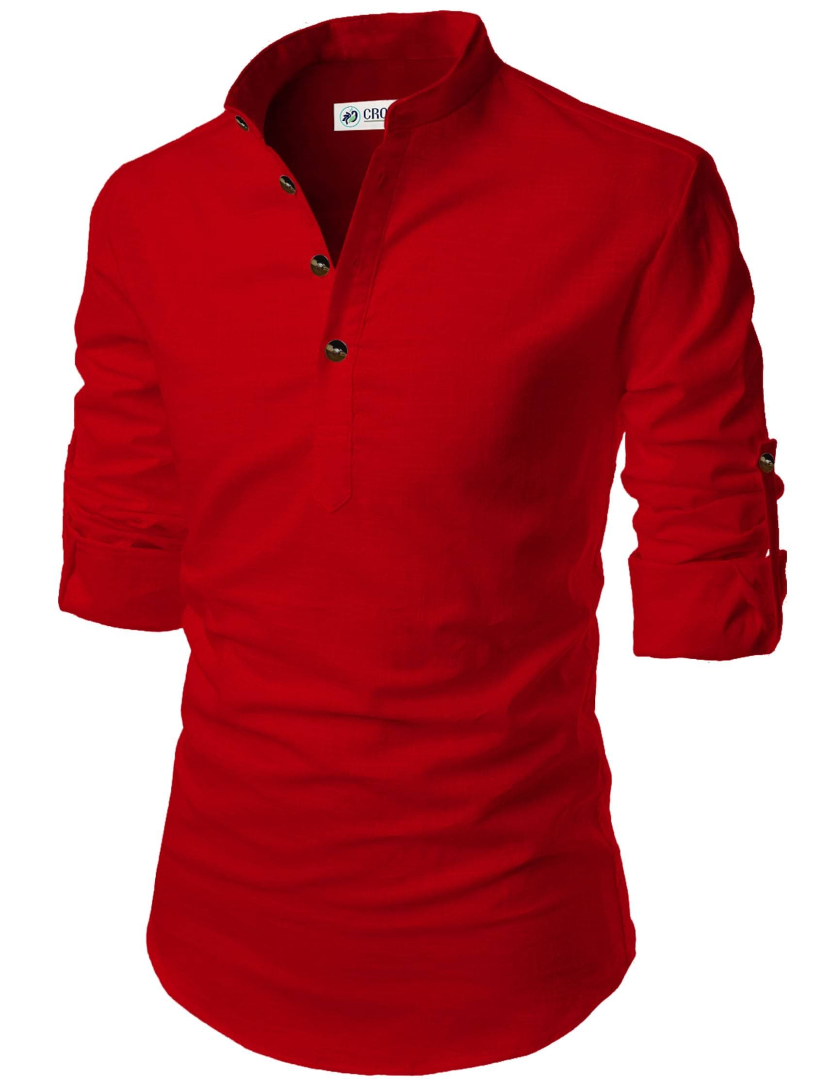 CROWNTAIL Red Cotton Men's Regular Kurta ( Pack of 1 ) CROWNTAIL Red Cotton Men's Regular Kurta ( Pack of 1 )