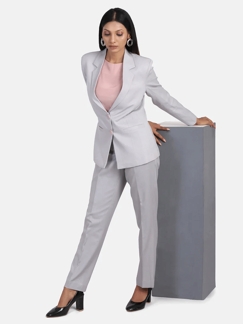 MAYKR - Cotton Blend Grey Blazers Pack of 1     			MAYKR - Cotton Blend Grey Blazers Pack of 1